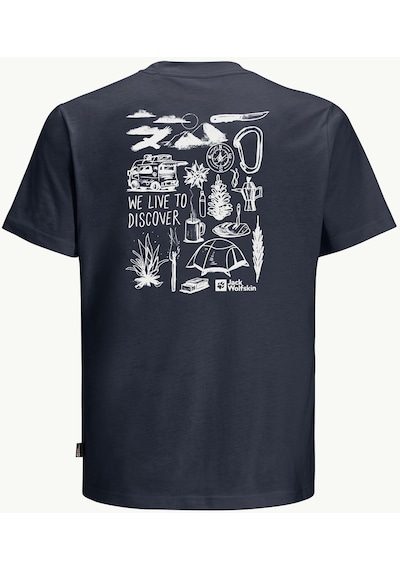 Jack Wolfskin Discover T M Erkek T-shirt-28372-lacivert Lacivert