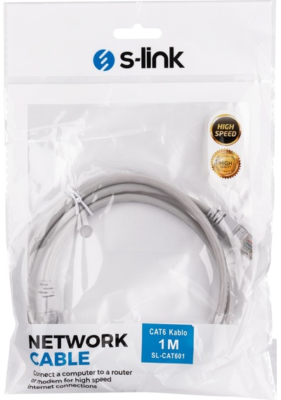 S-link Sl-cat601 Cat6 Patch 1mt Kablo Gri 1923 1