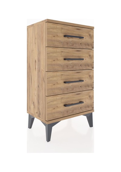 Arges Komodin 4 Çekmeceli 44x30x80 Çam-çam Çam