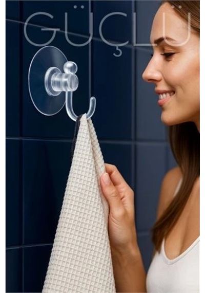 Şeffaf Askılı Vantuz Kanca Banyo & Mutfak Duvar Askısı 4cm - 1.36kg Taşıma 722496 4 Renk
