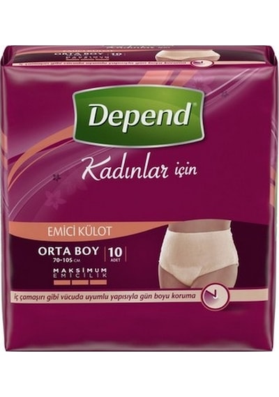 Depend Emici Külot Hasta Bezi Kadın Orta 10'lu