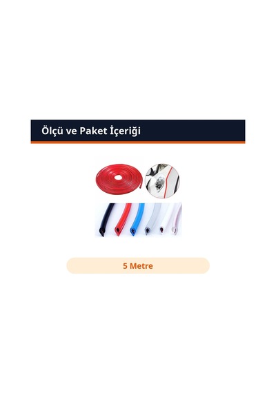 Trobus U Tipi Geçmeli Oto Kapı Koruma Contası 5 Metre Kırmızı Şerit