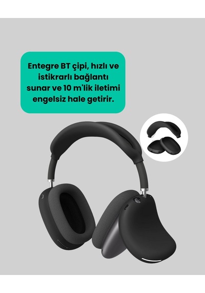 Bluetooth V5.0 Kablosuz Kulak Üstü Kulaklık Katlanabilir Mikro Usb Girişli 1
