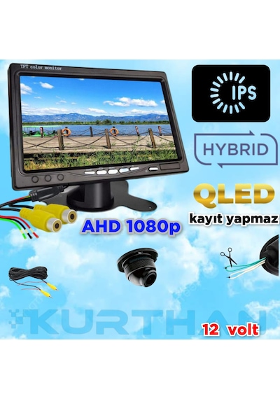 7inç Qled Ips Ekran Ve 1 Adet 4 3 Cm Ahd 1080p Kamera 12v