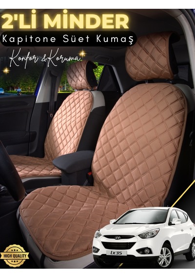 Hyundai İx35 Uyumlu 2'li Süet Oto Koltuk Minderi Terletmez Universal Oto Koltuk Kılıfı A1