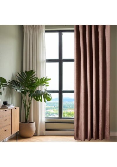 Soft Devon Fon Perde - Kahverengi - 140x270 Cm Diğer