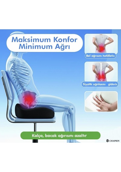 Destekli Visco Oturma Minderi Uzun Süreli Oturumlar İçin Ergonomik Tasarım Genel