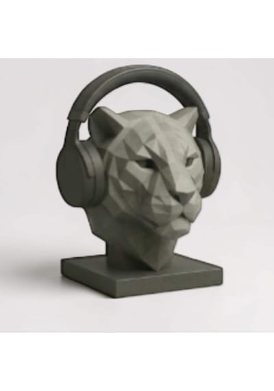 Happy3dworld Kaplan Figürlü Kulaklık Standı, 3d Baskı Low Poly Masaüstü Dekor