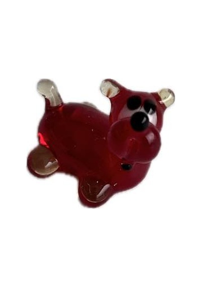 El Yapımı Mini Murano Cam Köpek Biblo A151-01
