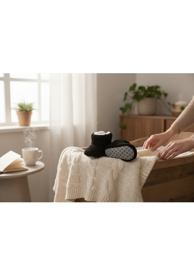 Balbeybi Siyah Bebek Panduf Kaydırmaz Taban Welsoft Yumuşak Patik Kışlık Unisex İlk Adım Pandufu Siyah Balbeybi Siyah Bebek Panduf Kaydırmaz Taban Welsoft Yumuşak Patik Kışlık Unisex İlk Adım Pandufu Siyah