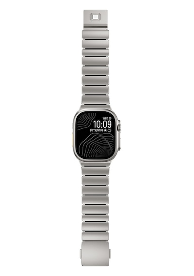 Apple Uyumlu Watch 7 45mm Zore Krd-152 Titanyum Silikon Kordon