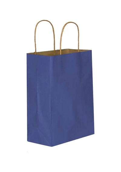 Lacivert Kraft Çanta Küçük Boy 18x8x24 Cm 25 Adet