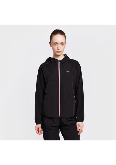 Lescon 26b-2012 Kadın Koşu Fermuarlı Siyah Kapüşonlu Sweatshirt