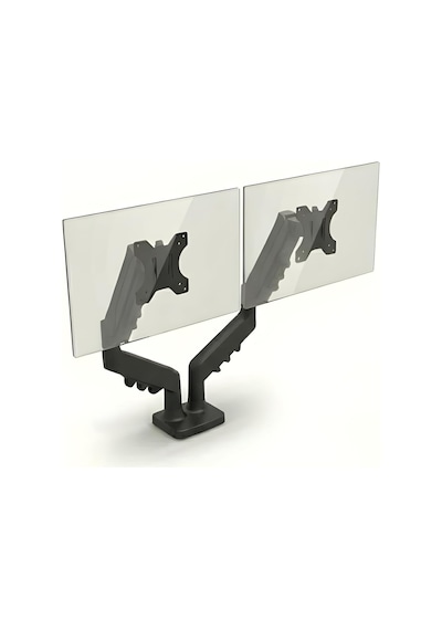 17 32 İnç Amortisörlü Çiftli Pivot Monitör Kolu, Gazlı Yaylı, 2 9 Kg, Çift Montaj Seçeneği Sıkıştırma Ve Vidalama, 360 Döner, Vesa Uyumlu Stant, F160