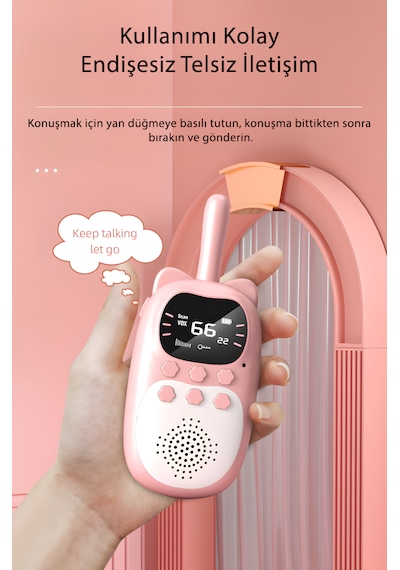İdragon Km-10 Çocuk Telsizi Bas-konuş Walkie Talkie , Kolay Kullanım, Uzun Menzil 2 Adet