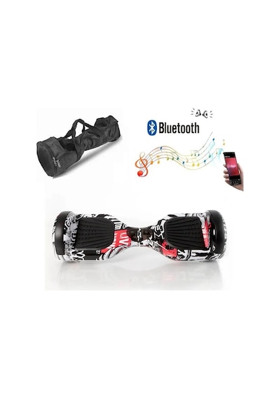 Citymate Elektrikli Kaykay Hoverboard Bluetooth Hoparlörlü 6.5 İnç Grafiti D06 +Çanta