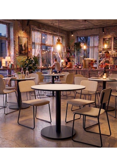 Matte Prime Beyaz Yuvarlak Kompakt Laminant Tablalı Bistro Metal Masa 77 Cm - Cafe, Otel, Restoran Masası Matte Prime Beyaz Yuvarlak Kompakt Laminant Tablalı Bistro Metal Masa 77 Cm - Cafe, Otel, Restoran Masası