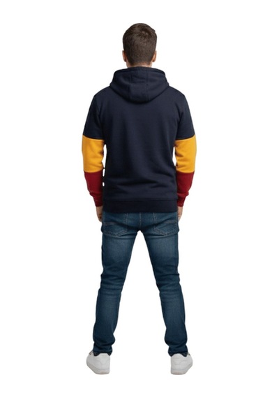 Galatasaray Lisanslı Logo Siyah Yetişkin Kapüşonlu Bayrak Sweat Kırmızı - Siyah