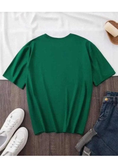 Kozia Outdoors Malkoçbey Broklıyn Baskılı Oversize Unisex Basic O Yaka T-şhirt Yeşil Yeşil