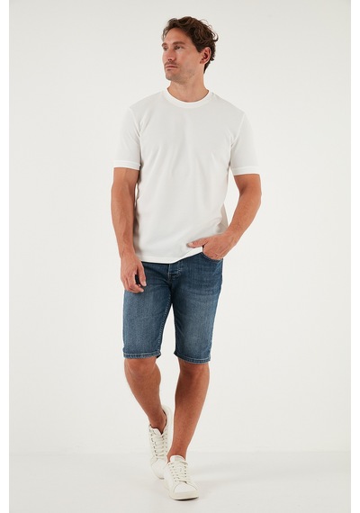 Buratti Streç Pamuklu Slim Fit Sıfır Yaka Erkek T Shirt 5902639 Ekru