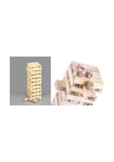 Sayılı Jenga Ahşap Oyuncak Denge Oyunu Ahşap Blok