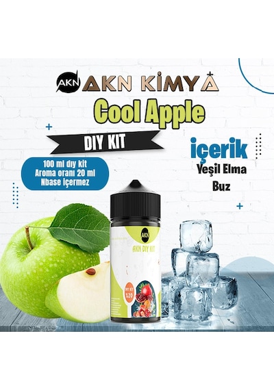 Cool Apple Dıy Kit Yeşil Elma Buz Gıda Aroması %20 Oranda Aroma İçerir Hazır Değildir 100 Ml