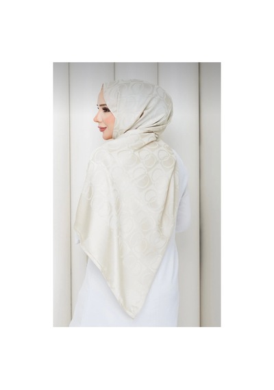 Ardün Hijab Halka Desen Pamuklu Şal Taş Gümüş - 936514243 Gümüş