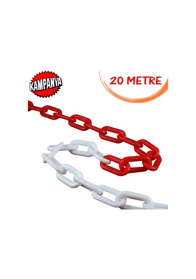 Plastik Zincir Kırmızı Beyaz Trafik Duba Bariyer Zinciri 20 Metre (252073065)