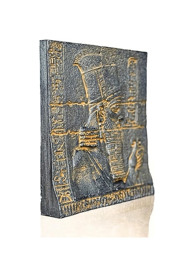 Anunnaki Plaka Rölyefi - Antik Sümer Mitolojisi - Mezopotamya Arkeolojik Replika - Tarihi Dekoratif Kabartma Taş Gri Diğer