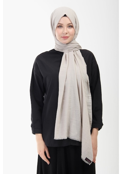 Manolyaşal İslamic Hijab Aerobin Caz Şal Krem