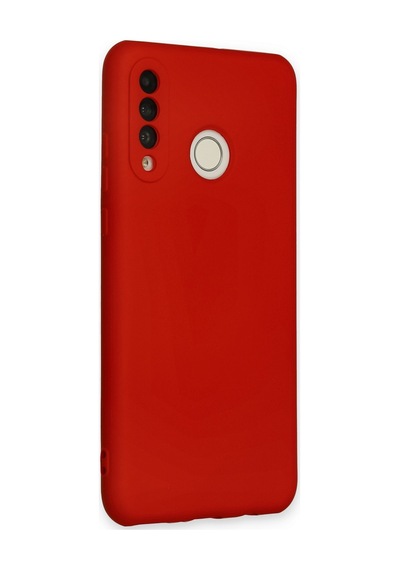 Huawei P30 Lite Uyumlu İçi Kadife Lansman Tasarım Silikon Telefon Kılıfı Kırmızı