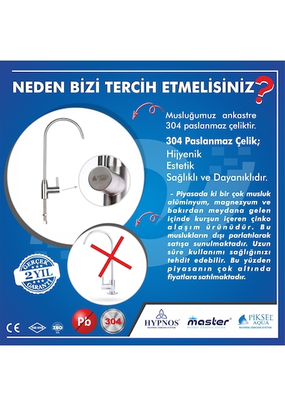 Piksel Aqua Su Arıtma Cihazı Musluğu Lüks. Ankastre Musluk