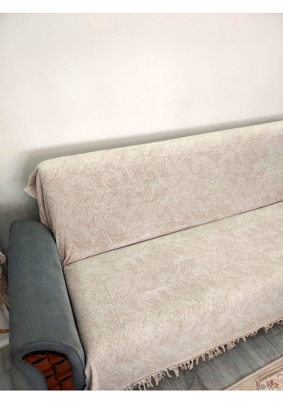 Pamuklu Kaymaz Alaca Koltuk-çekyat Örtüsü 170x220 -bej Bej