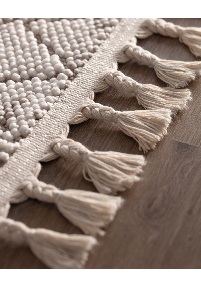 Madame Coco Clavier Saçaklı Halı - Kemik - 200x300 Cm Çok Renkli