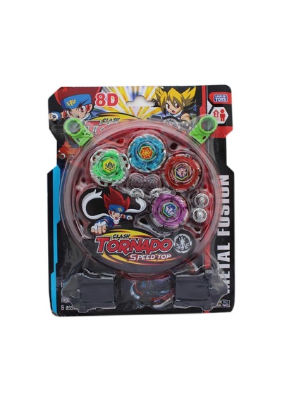 Peculıar Metal Fusion Clash Of Tornado Speed Top Stadyum Savaşı 4 Beyler Ve 2 Fırlatıcı Tek Pakette Çok Renkli