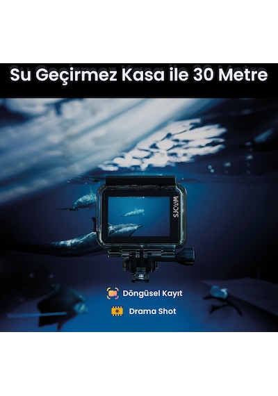 SJCAM SJ4000 Air WiFi 4K UHD 16MP 2” Geniş Ekran H.264 900mAh 30 Metre Su Geçirmez Aksiyon Kamerası