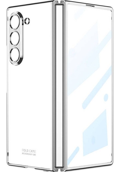 Galaxy Uyumlu Z Fold 6 Kılıf Zore Full Camlı Kıpta Kapak-gümüş
