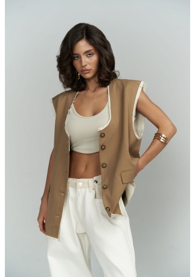 Mai Collection Mai Studios Co. Anderson Vizon Salaş Yelek Vizon