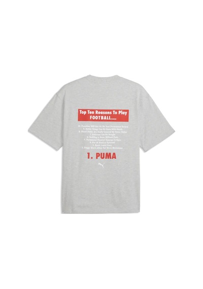 Puma Graphıc Football Tee Erkek Gri T-shirt & Polo