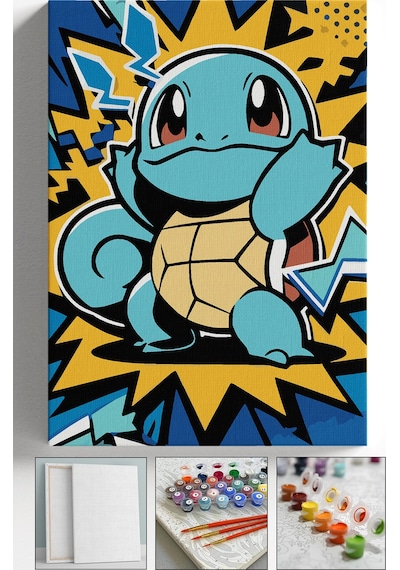 Sayılarla Boyama Seti Numaralı Tuval Fırça Boya Askı Aparatı Dahil Set 40x50 Cm - Pokesu