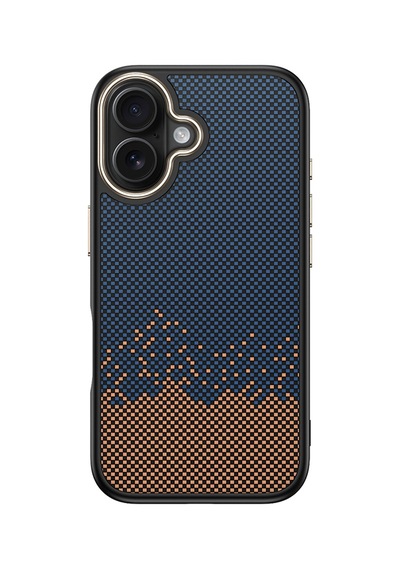 Apple Uyumlu iPhone 16 Plus Kılıf M-safe Şarj Özellikli Karbon Fiber Görünümlü Tchs Antina Kapak - Mavi Mavi