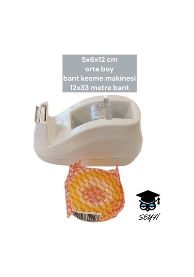 5x6x12 Cm Orta Boy Bant Kesme Makinesi 12x33 Metre Bant Beyaz Diğer