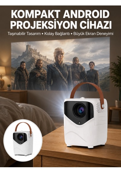 Projeksiyon Ev Sineması Bluetooth 4k Hd Kaliteli Görüntü Kumandalı Yeni Nesil - Lisinya