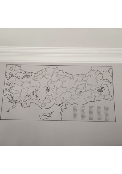 Duvara Kendiliğinden Manyetik Yapışan Yazılıp Silinebilen Türkiye Haritası 110 X 56 Cm Şeffaf