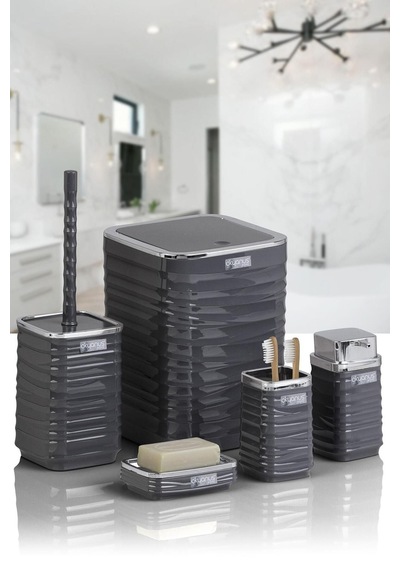 Luna 5li Banyo Set. Krom-antrasit Gri