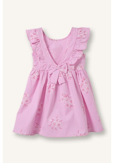 Defacto Kolsuz Poplin Pembe Elbise Kız Bebek H9619a526hspn171 Pembe-pn171