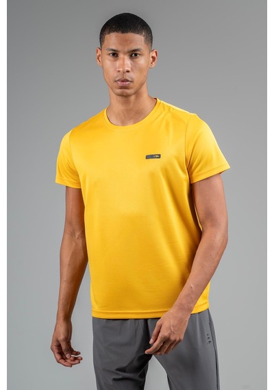 Maraton Regular Erkek Bisiklet Yaka Safran T-shirt Safran