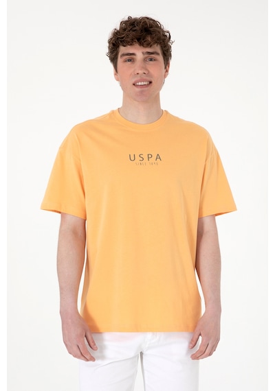 U.S. Polo Assn. Erkek Oversize Fit Bisiklet Yaka Turuncu Tişört 50299543-VR202