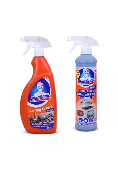 Highgenic Mutfak Seti Fırın,ocak,mangal Aspiratör Temizleyici 500ml & Güçlü Yağ Çözücü 1000ml Diğer
