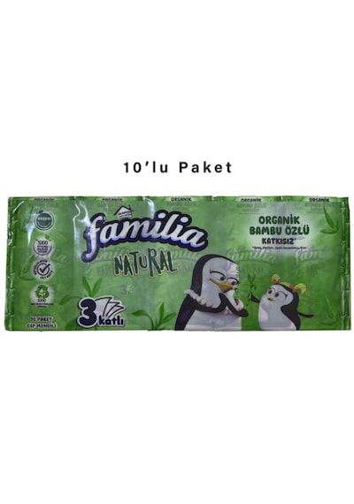 Familia Bambu Özlü 10'lu Paket Cep Mendili